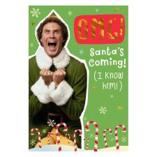 Buddy The Elf OMG Santa''s Coming Christmas Card