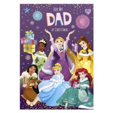 Dad Disney Princess Christmas Card With Poster & Sticker Sheet