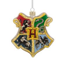 Harry Potter Hogwarts Crest Blown Glass Hanging Ornament