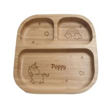 Personalised Unicorn Kids Bamboo Suction Plate