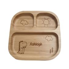 Personalised Dinosaur Kids Bamboo Suction Plate