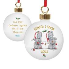 Personalised Me to You Bear Christmas Couples Bauble