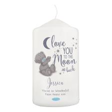 Personalised Love You to the Moon & Back Me to You Pillar Candle