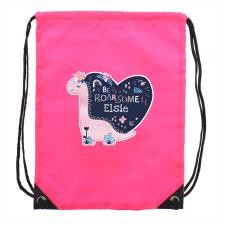 Personalised Dinosaur Pink Drawstring Bag