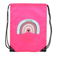 Personalised Rainbow Pink Drawstring Bag