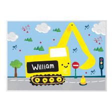 Personalised Digger Wipe Clean Placemat