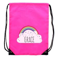 Personalised Rainbow Pink Drawstring Bag