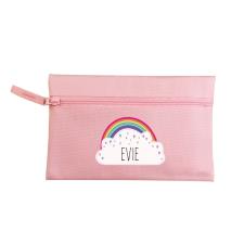 Personalised Rainbow Pink Pencil Case