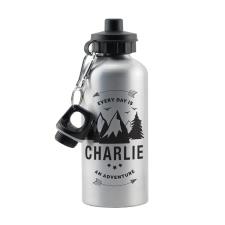 Personalised Every Day Is An Adventure Silver Drinks Bottle