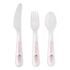 Personalised Fairy Princess Design 3pc Plastic Cutlery Set