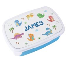 Personalised Dinosaur Blue Lunch Box