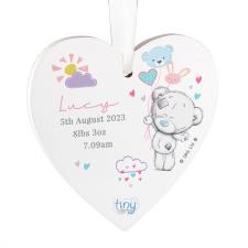 Personalised Tiny Tatty Teddy Dream Big Pink Wooden Decoration