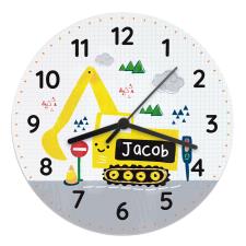 Personalised Digger Wooden Clock