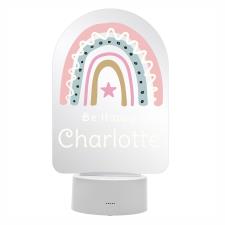 Personalised Pink Rainbow LED Colour Changing Night Light