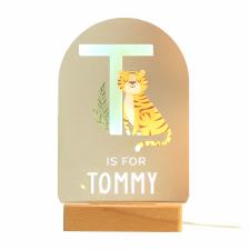 Personalised Animal Alphabet Wooden Based Colour Changing LED Light