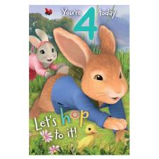 Peter Rabbit 4 Today 4th Birthday Card