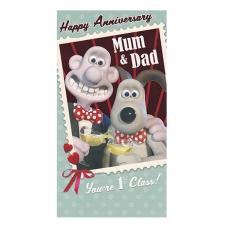 Mum & Dad Anniversary Wallace & Gromit Card
