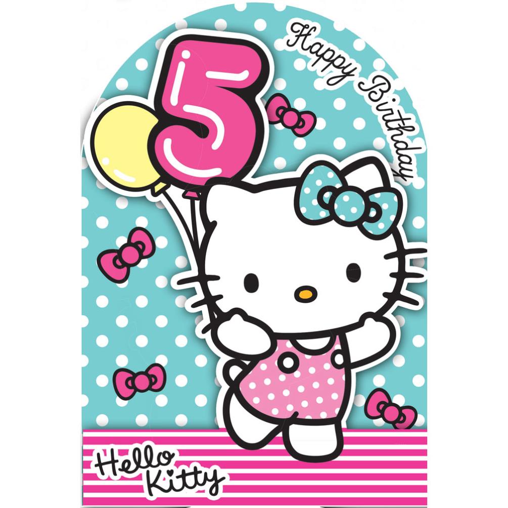 5th Birthday  3D Stand Up Hello Kitty Birthday Card  235135 