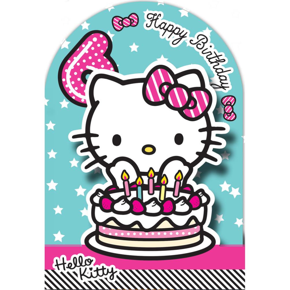 6th Birthday  3D Stand Up Hello Kitty Birthday Card  235142 