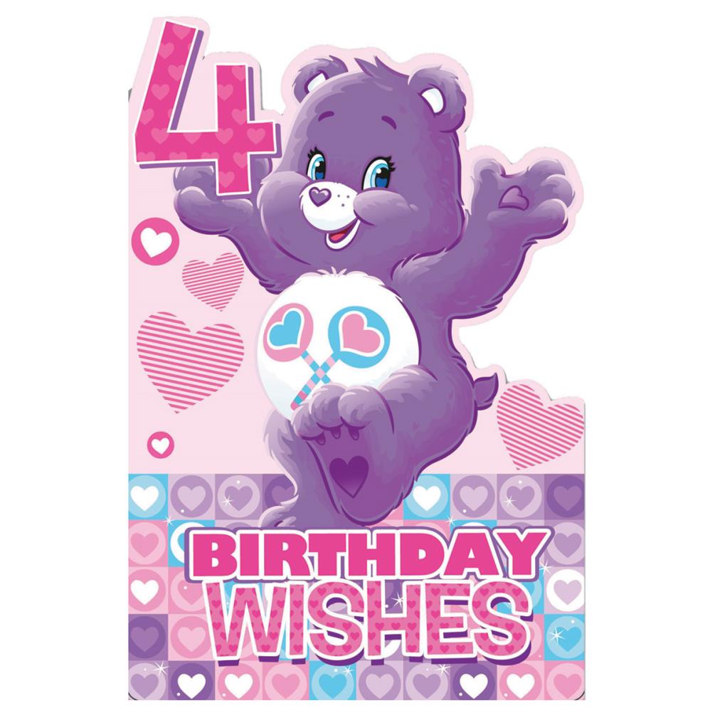 4th Birthday Care Bears Birthday Card (253405) - Character Brands