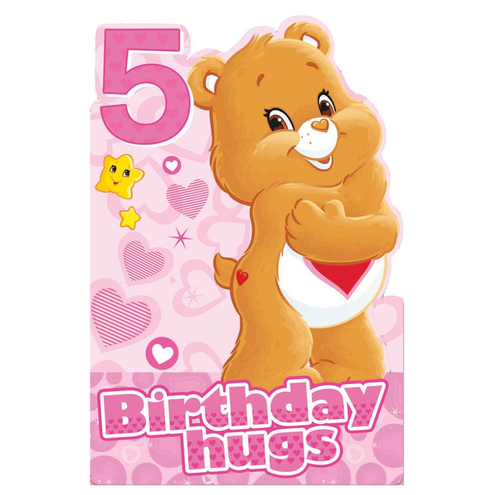 5th Birthday Care Bears Birthday Card (253412) - Character Brands