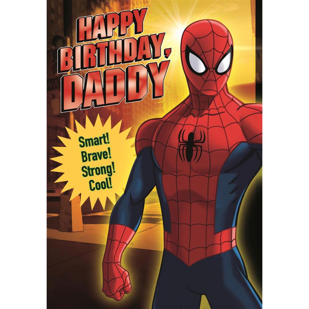 Daddy Happy Birthday Spiderman Birthday Card (25461976) - Character Brands