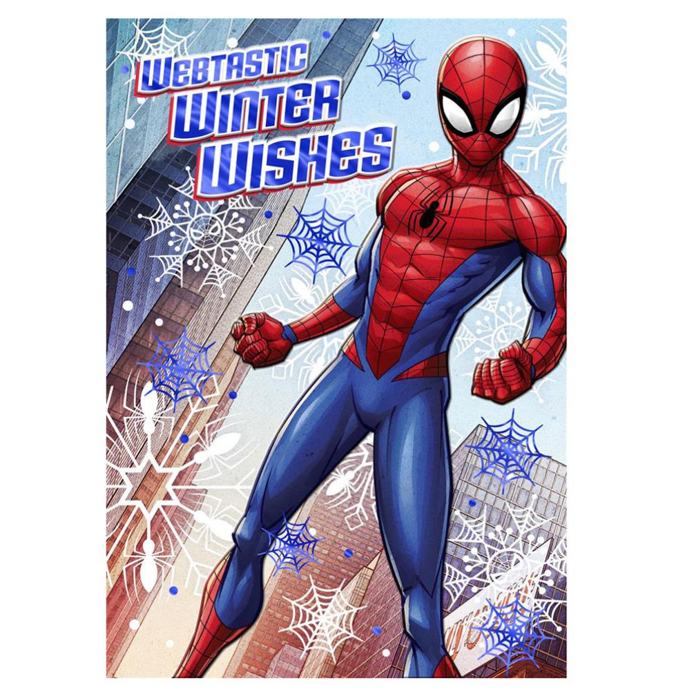 Winter Wishes Spiderman Christmas Card (25505629) - Character Brands