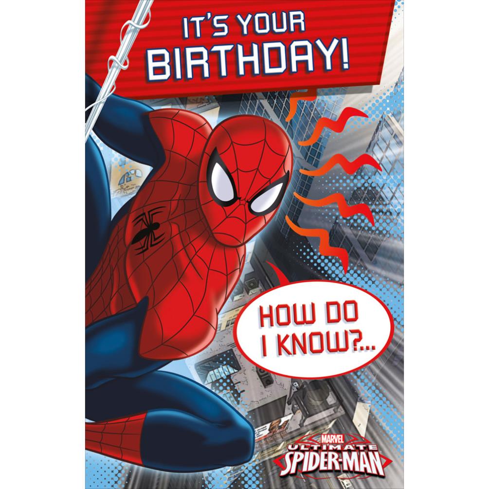 Its Your Birthday Spiderman Birthday Card (465370-0-1) - Character Brands