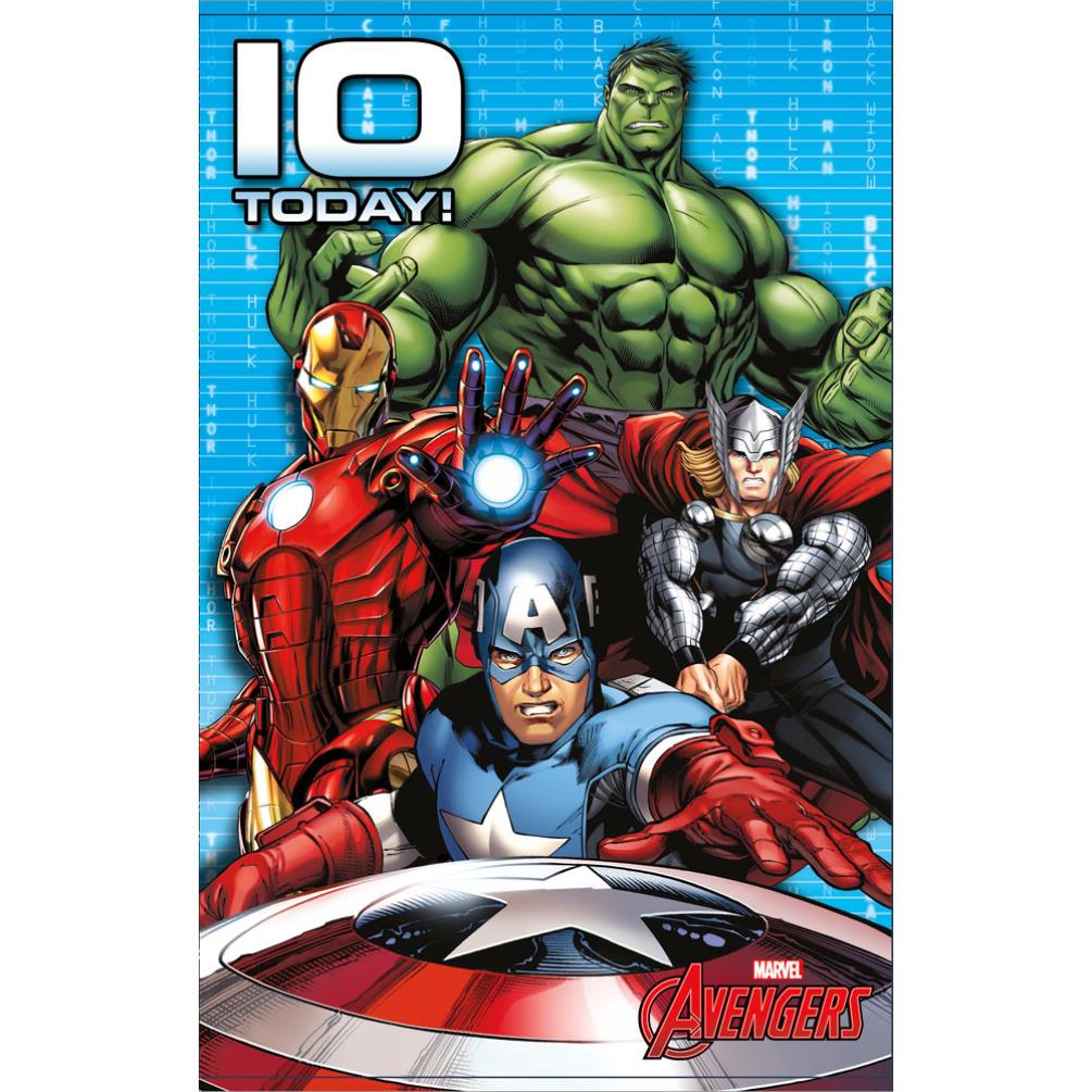 10 Today Marvel Avengers Birthday Card (480726-0-1) - Character Brands