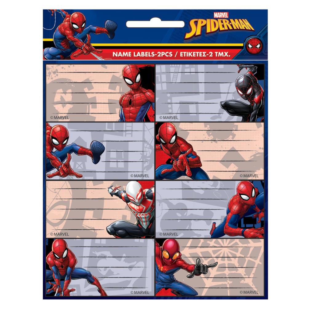 Spiderman Name Labels Sheets (777-51446) - Character Brands