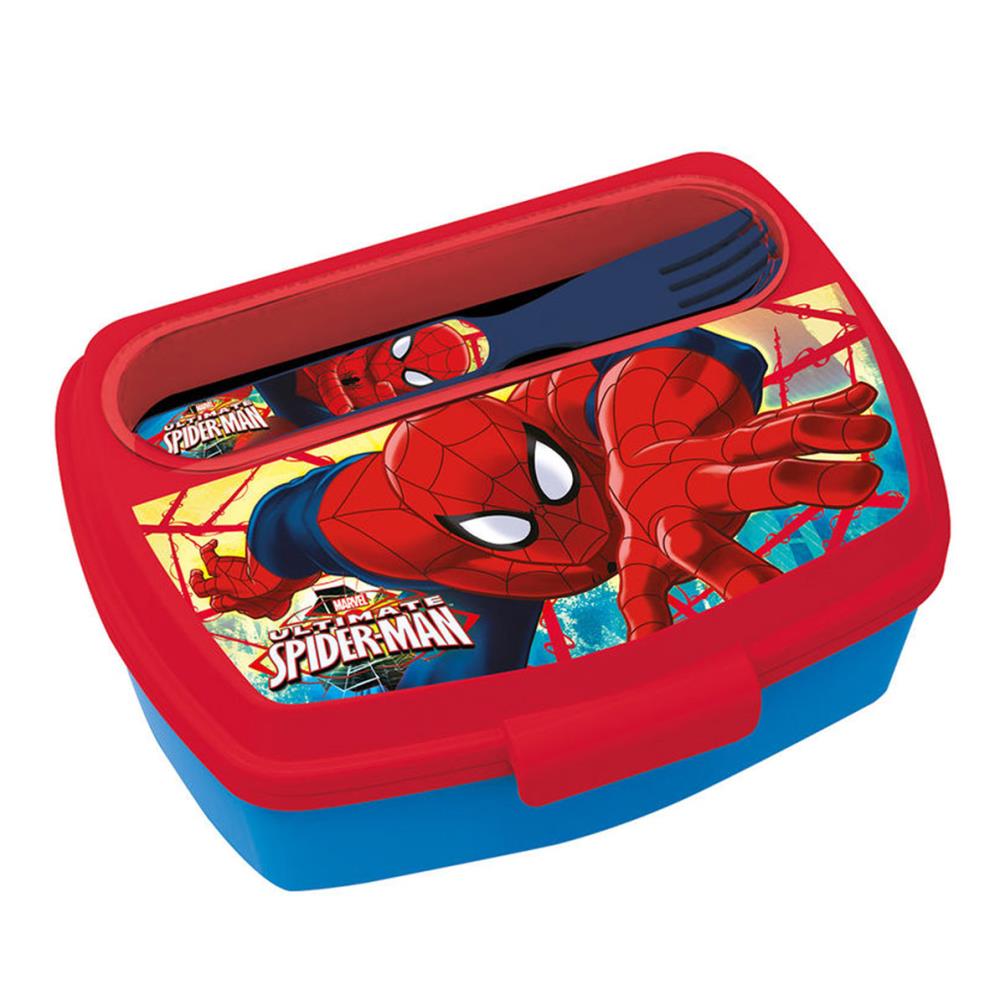 Spiderman Lunch Box With Cutlery (8412497334094) - Character Brands