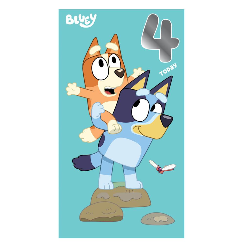 4 Today Bluey 4th Birthday Card (BL006) - Character Brands