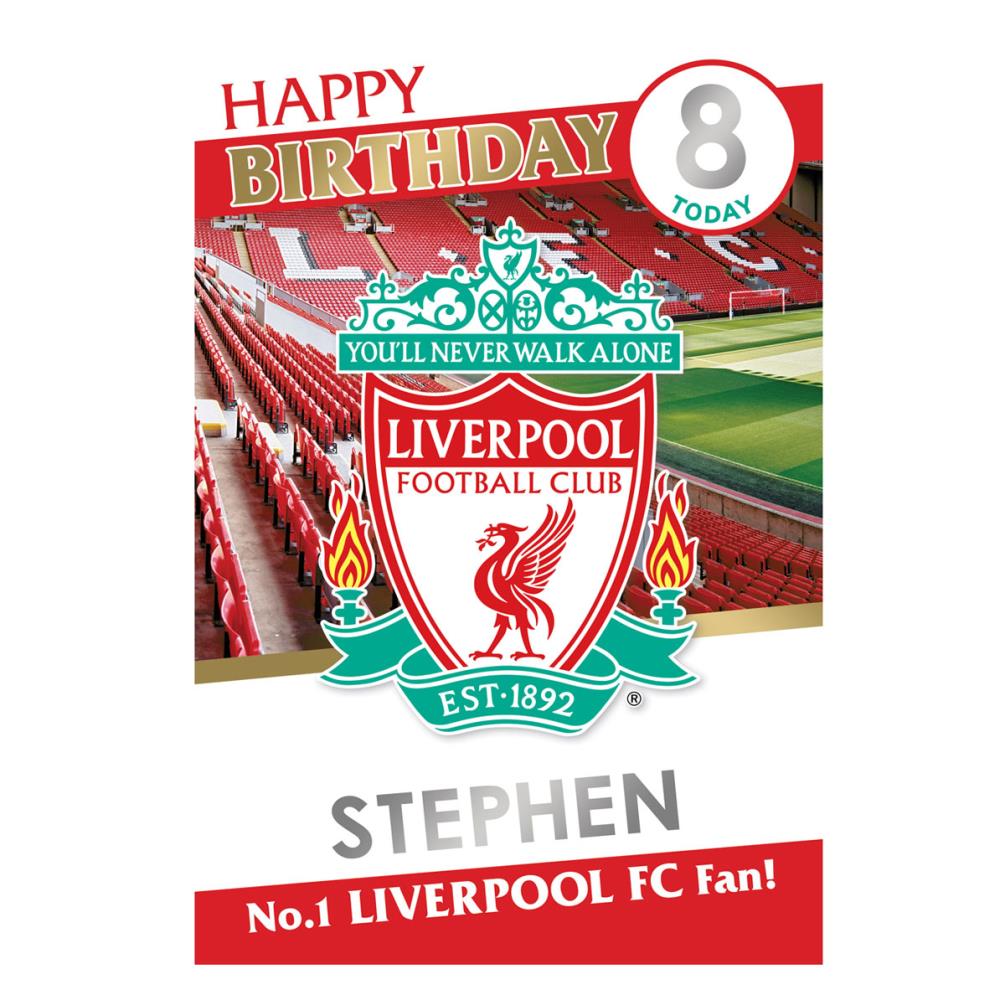 Personalisable Liverpool FC Birthday Card With Stickers (LP072 ...