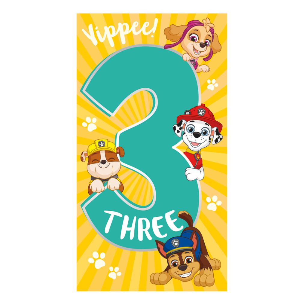 3rd Birthday Paw Patrol Birthday Card (PA082) - Character Brands