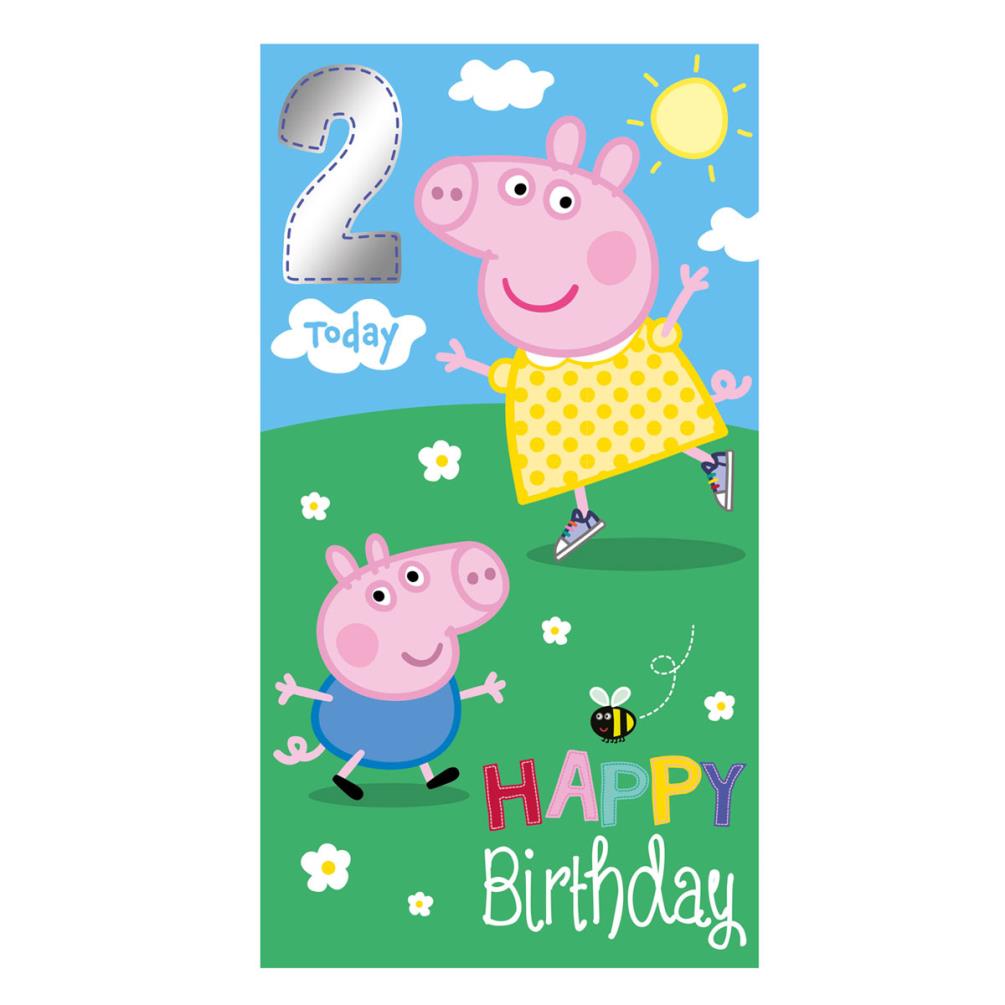 2 Today Peppa Pig 2nd Birthday Card (PG039) - Character Brands