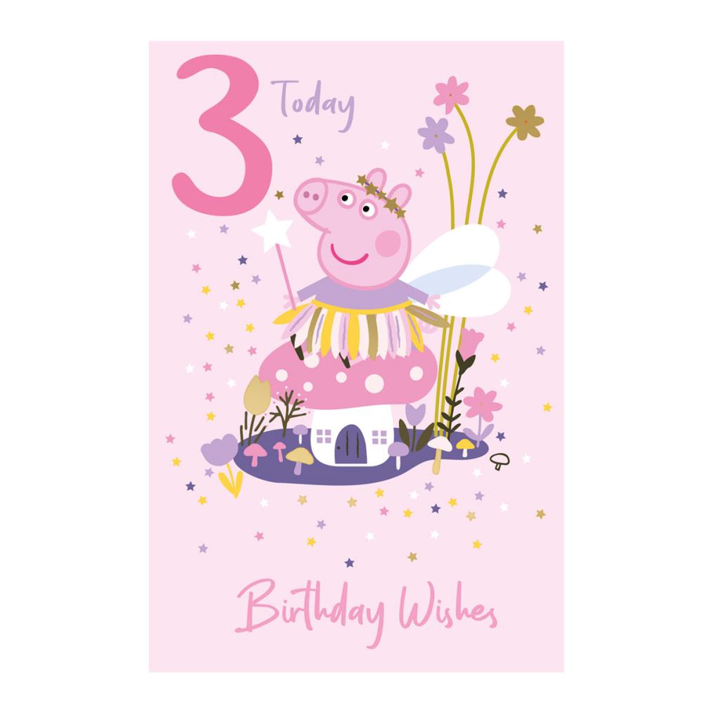 3 Today Peppa Pig 3rd Birthday Card (PG058) - Character Brands