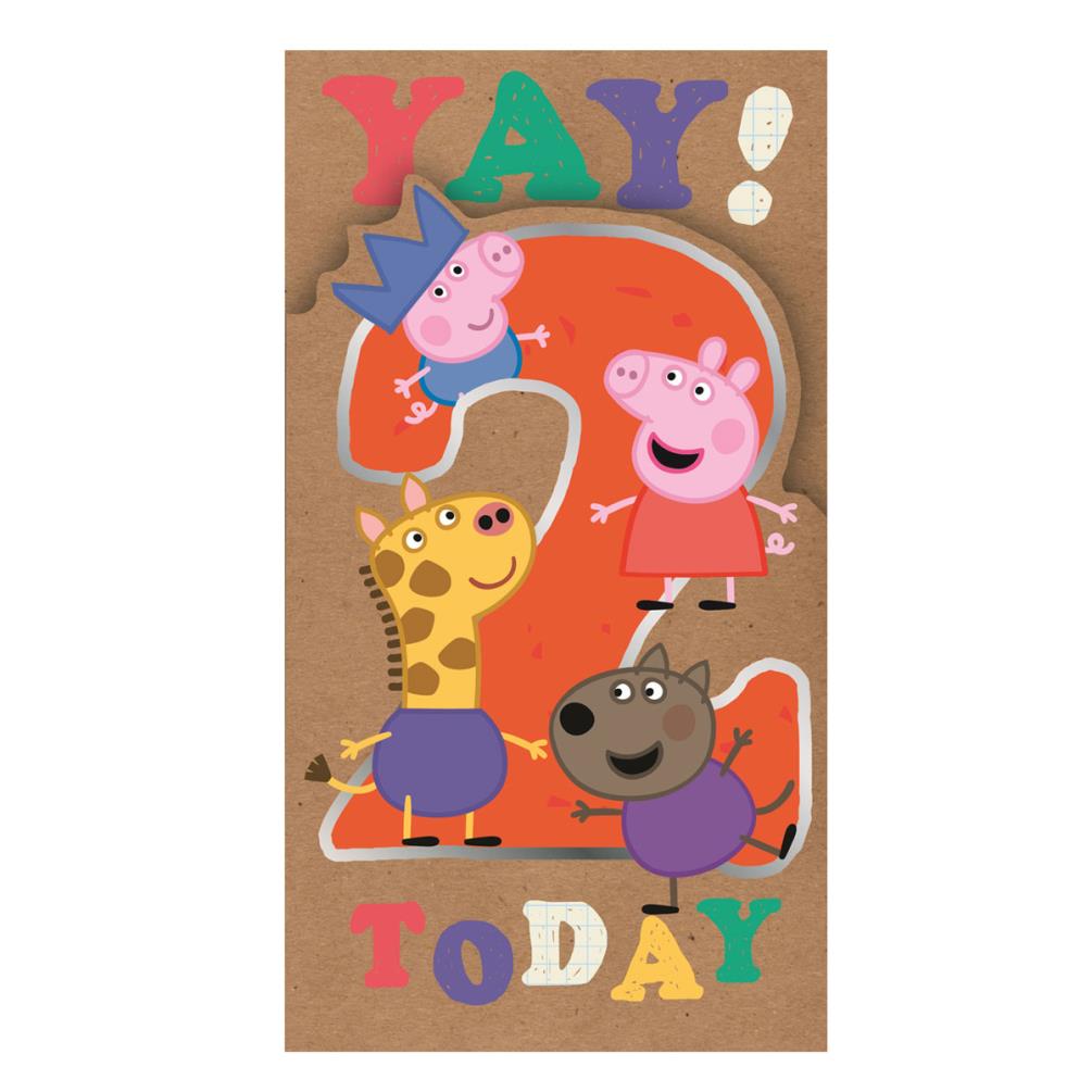 Yay 2 Today Peppa Pig 2nd Birthday Card (PG109) - Character Brands