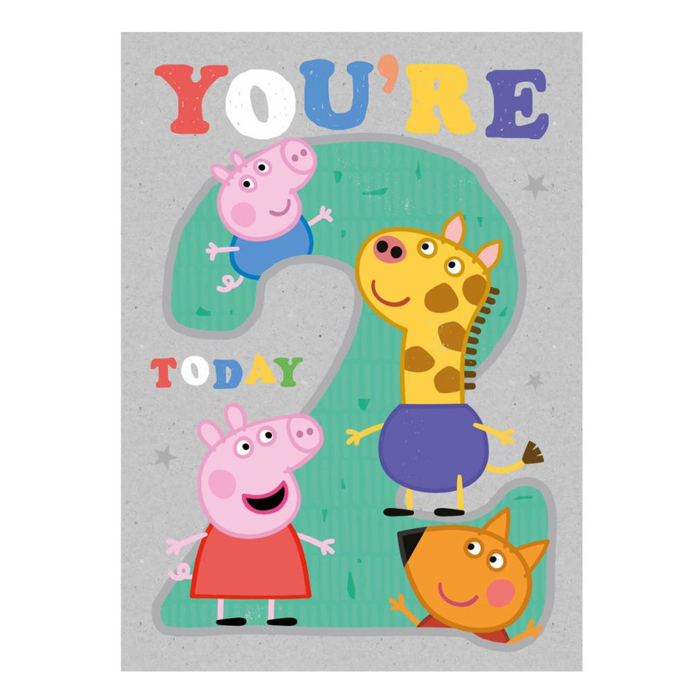 2 Today Peppa Pig 2nd Birthday Card (pg110) - Character Brands