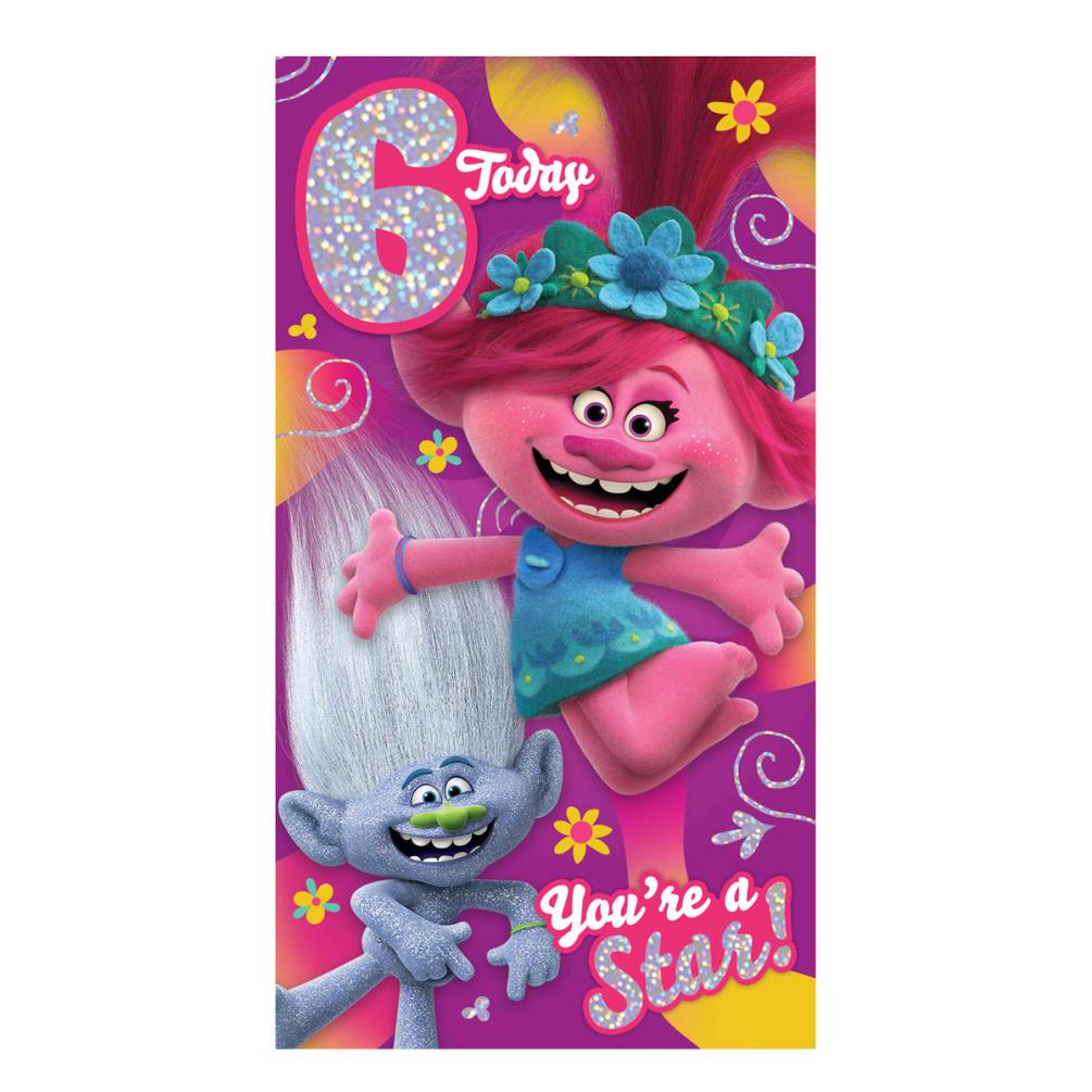 6 Today Trolls 6th Birthday Card (TL003) - Character Brands