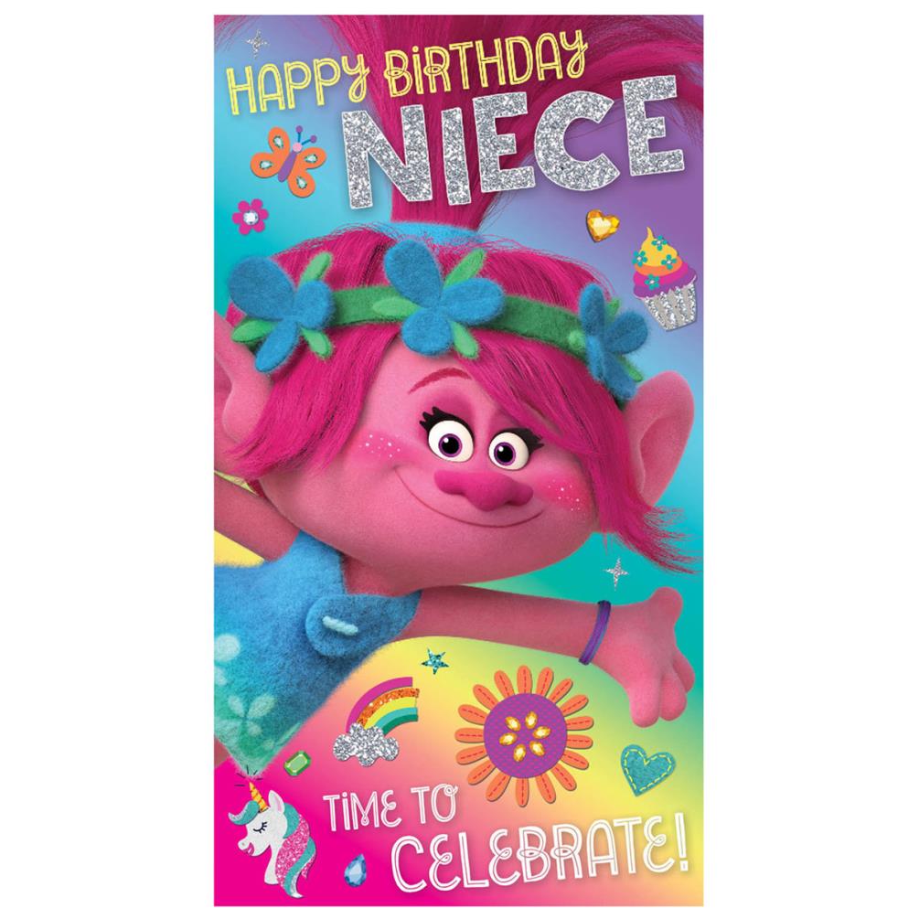 Happy Birthday Niece Trolls Birthday Card (TL009) - Character Brands