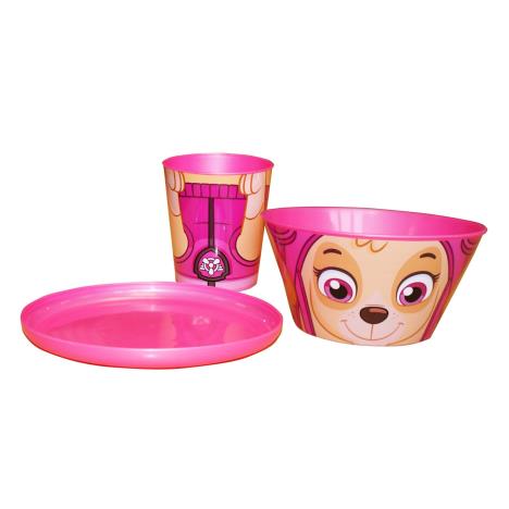 Paw Patrol Skye and Everest 3 Piece Meal Set Plate, Bowl, Tumbler