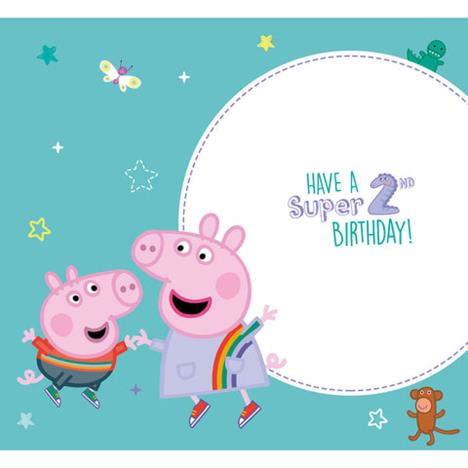 I'm 2 Peppa Pig 2nd Birthday Card With Badge (PG025) - Character Brands