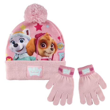 Paw Patrol Pink Bobble Hat & Gloves Set  £8.99