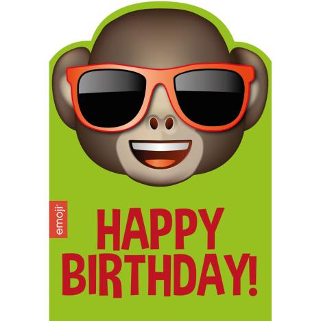 Monkey Shades Happy Birthday Emoji Birthday Card  £1.99