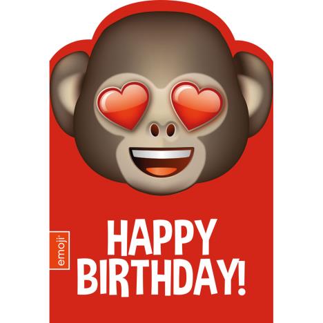 Monkey Hearts Happy Birthday Emoji Birthday Card  £1.99