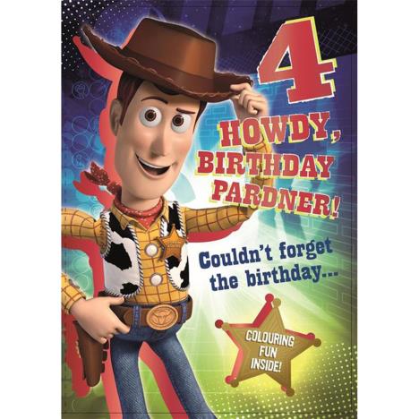 4th Birthday Woody Disney Toy Story Activity Birthday Card  £1.85