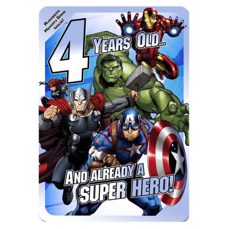 Marvel Avengers 4th Birthday Card With Memory Game Cards  £3.00