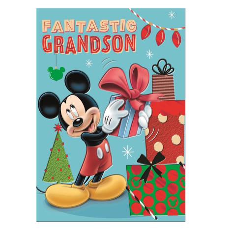 Fantastic Grandson Mickey Mouse Christmas Card  £2.40