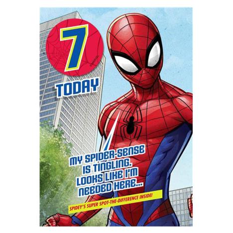 Spiderman 7th Birthday Card With Badge  £2.50