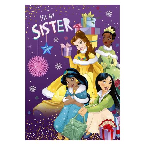 Sister Disney Princess Christmas Card With Poster & Sticker Sheet   £3.70